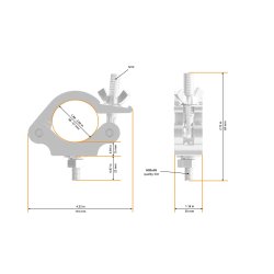 Global Half Coupler Slim 48-51/30/300kg black